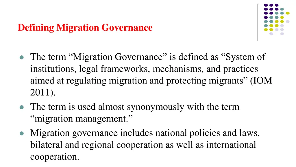 defining migration governance