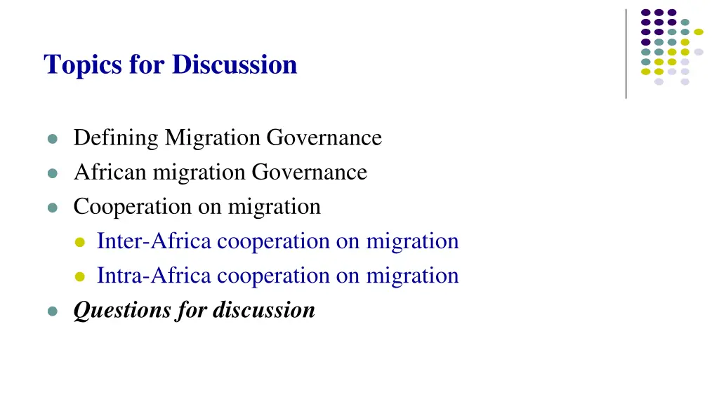 topics for discussion
