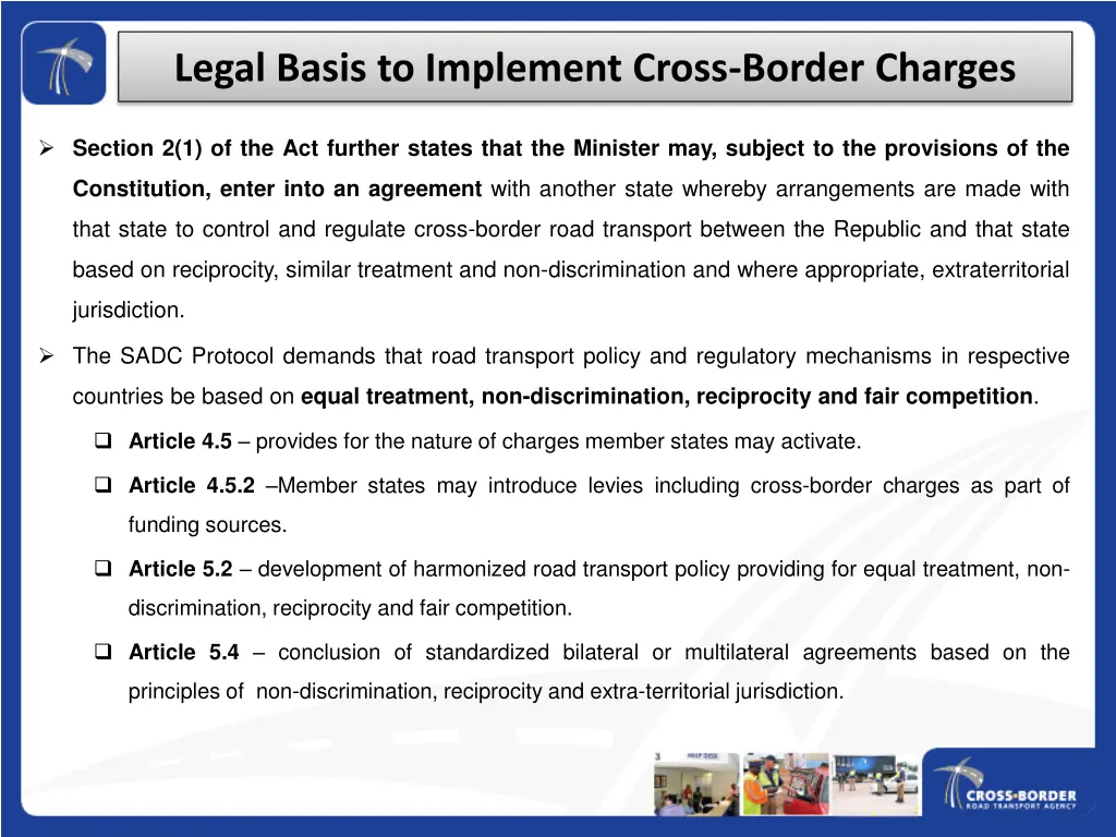 legal basis to implement cross border charges 1