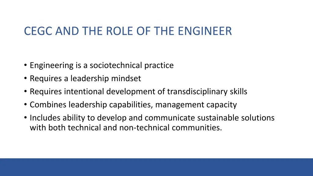 cegc and the role of the engineer 1