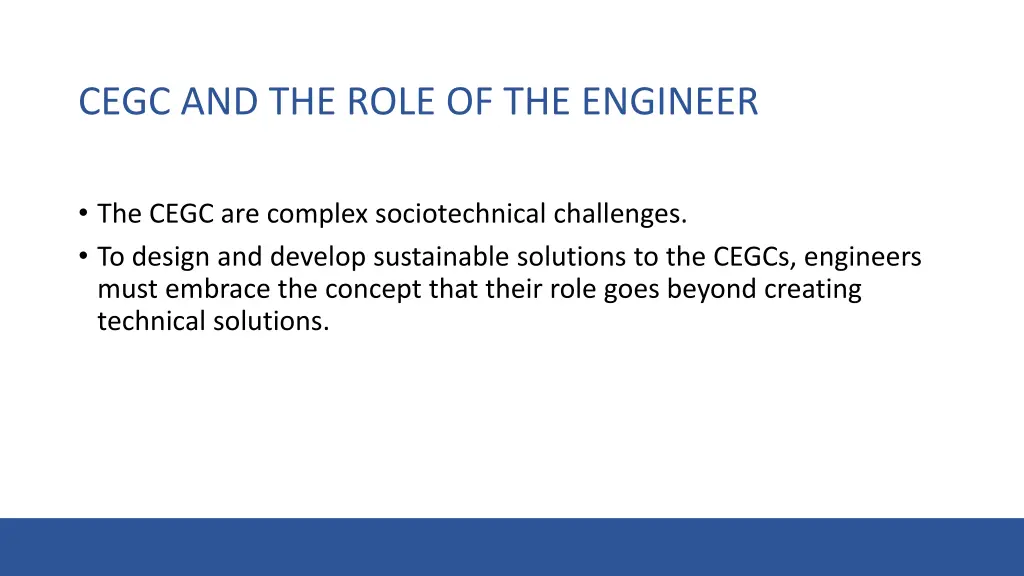 cegc and the role of the engineer