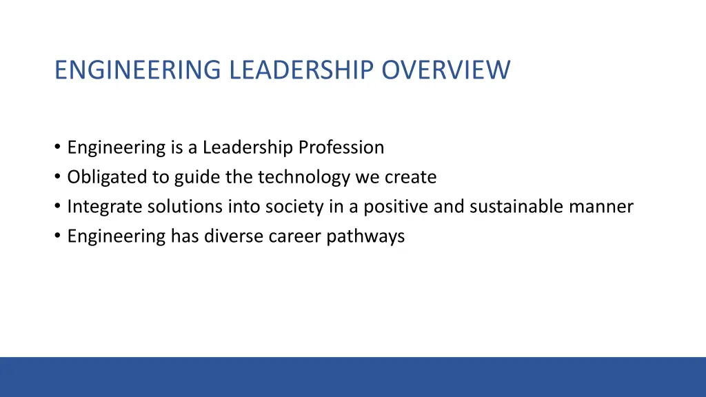 engineering leadership overview