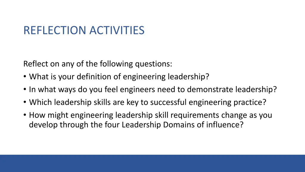 reflection activities