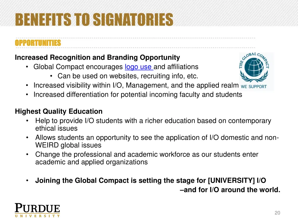 benefits to signatories 1