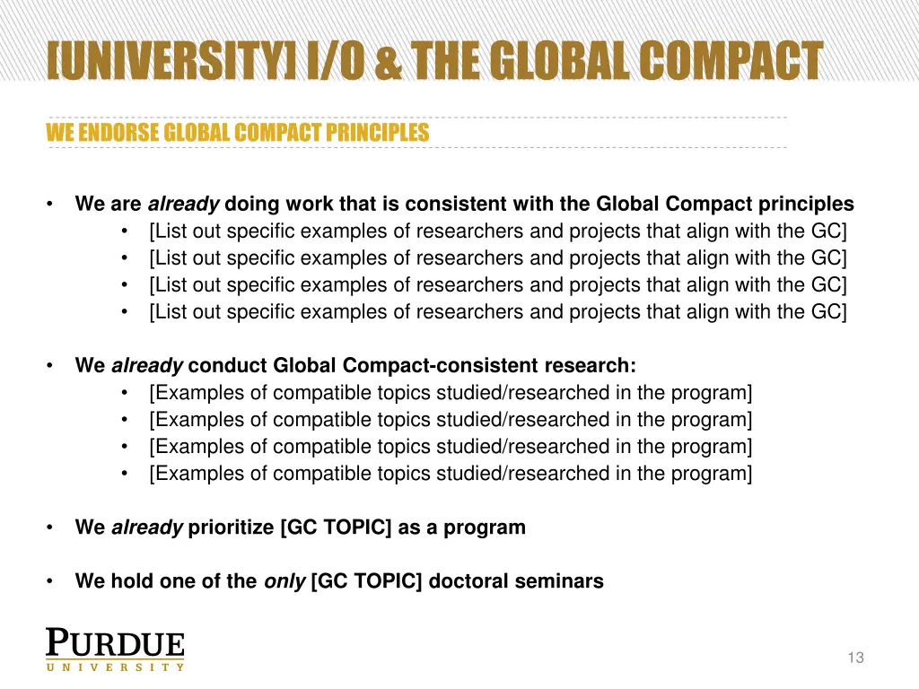university i o the global compact