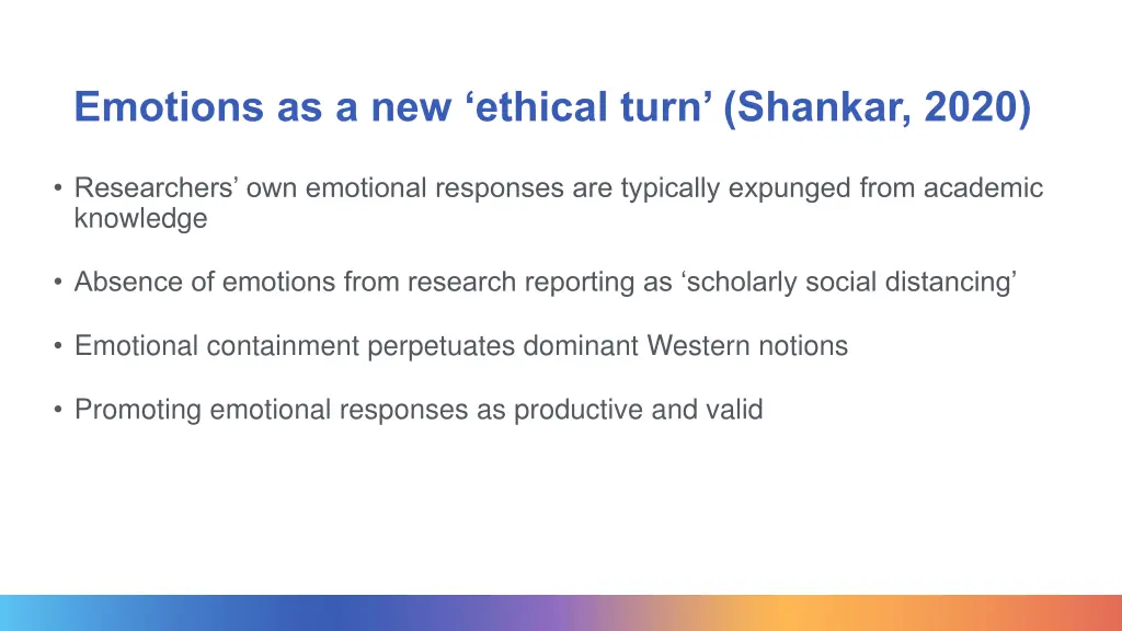 emotions as a new ethical turn shankar 2020