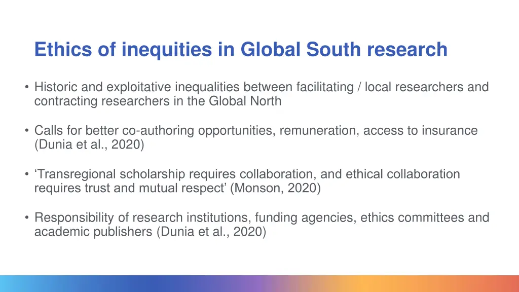 ethics of inequities in global south research