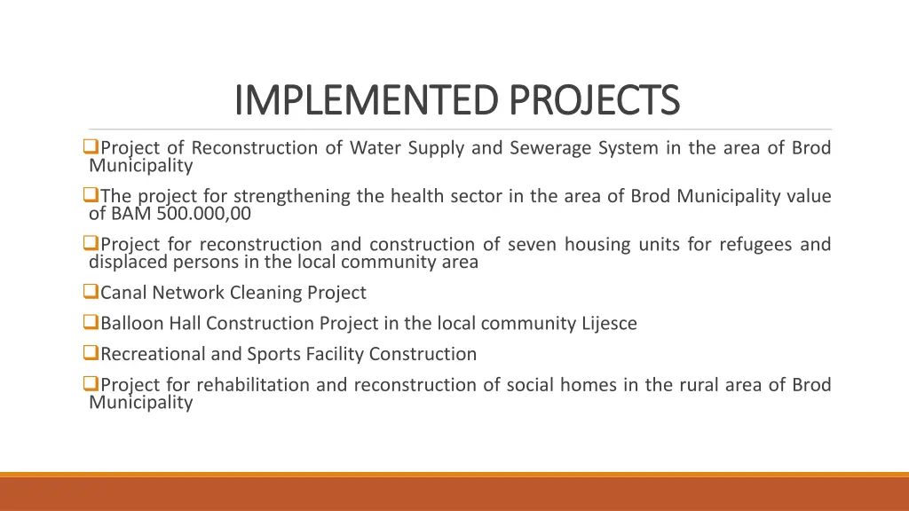 implemented projects implemented projects project