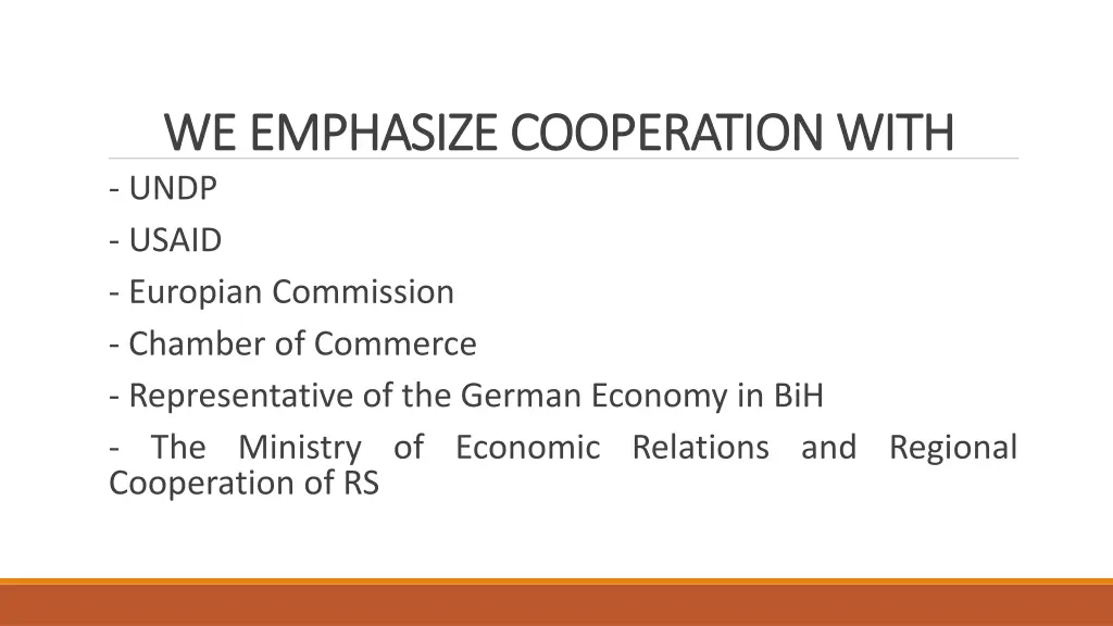we emphasize cooperation with we emphasize