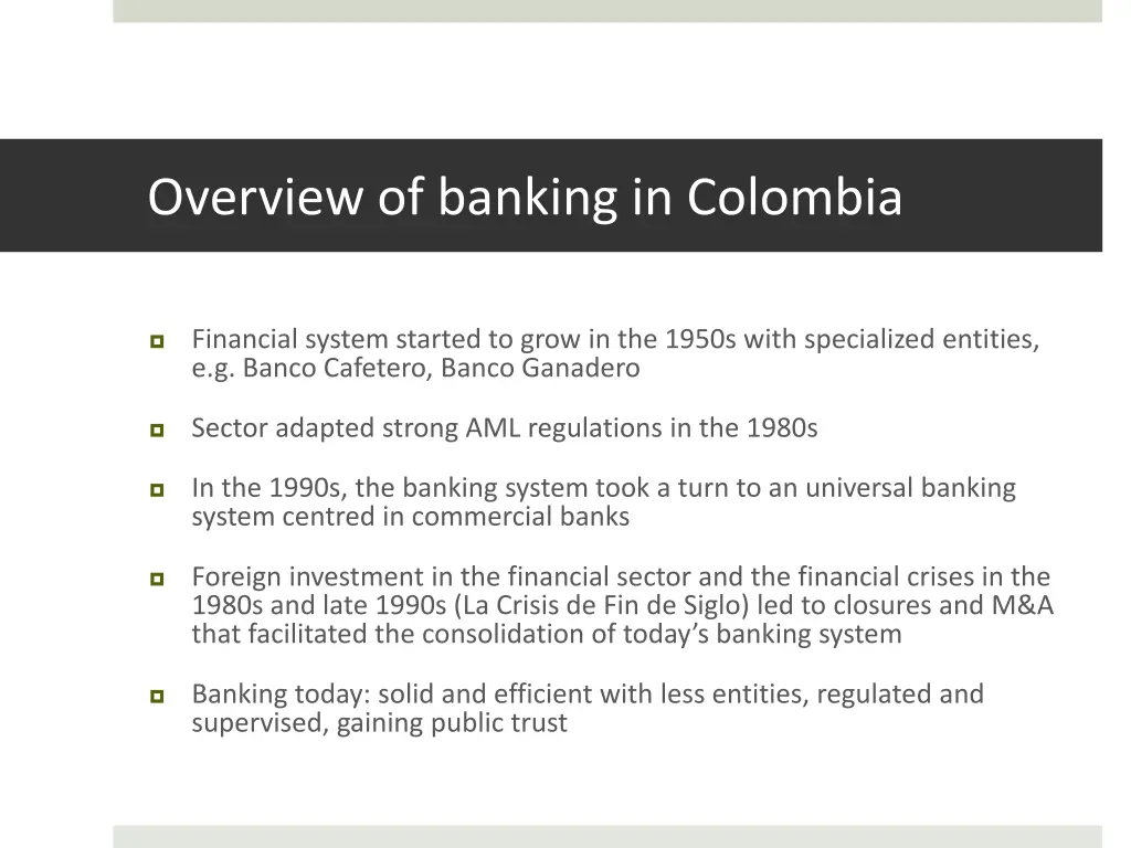 overview of banking in colombia