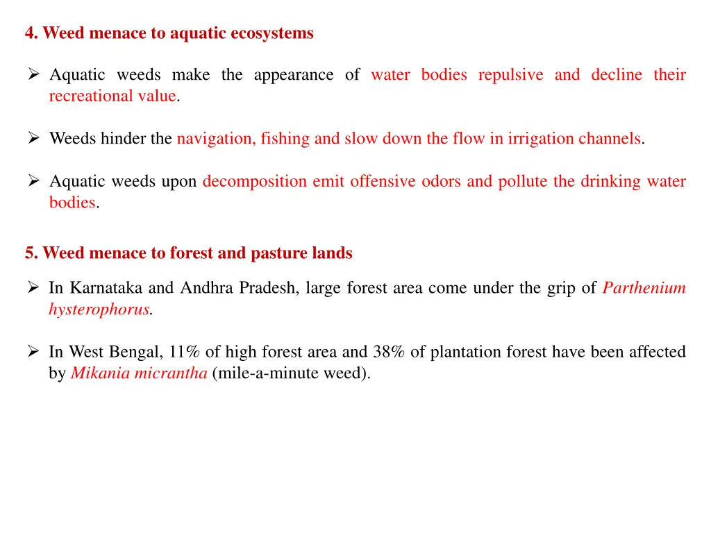 4 weed menace to aquatic ecosystems