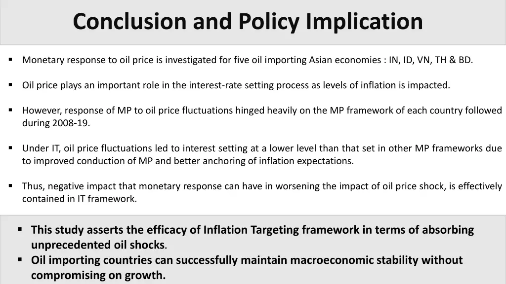 conclusion and policy implication