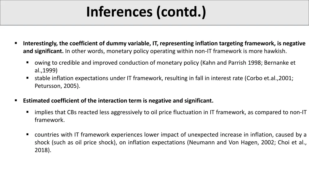 inferences contd