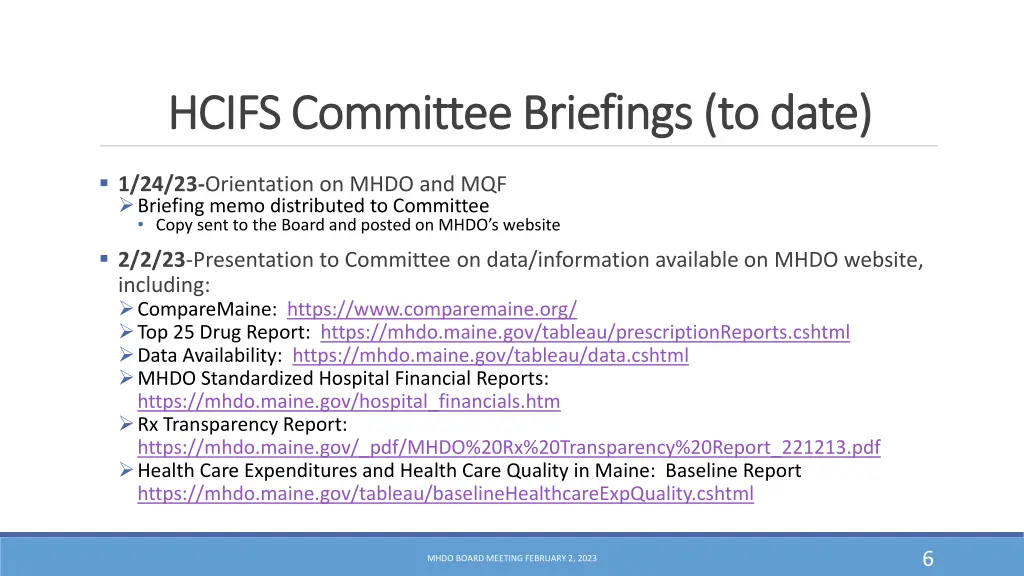 hcifs committee briefings to date hcifs committee