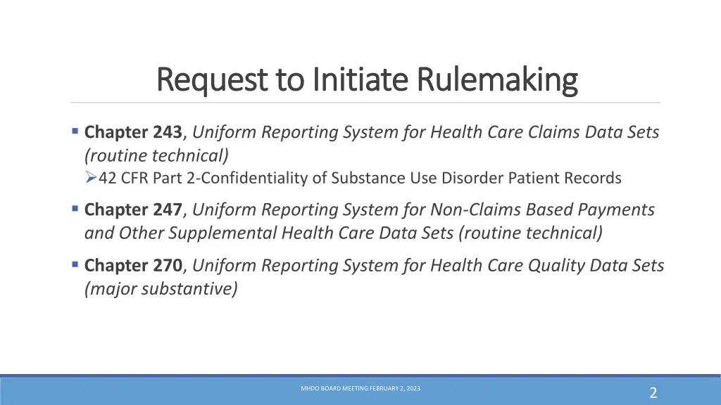 request to initiate rulemaking request