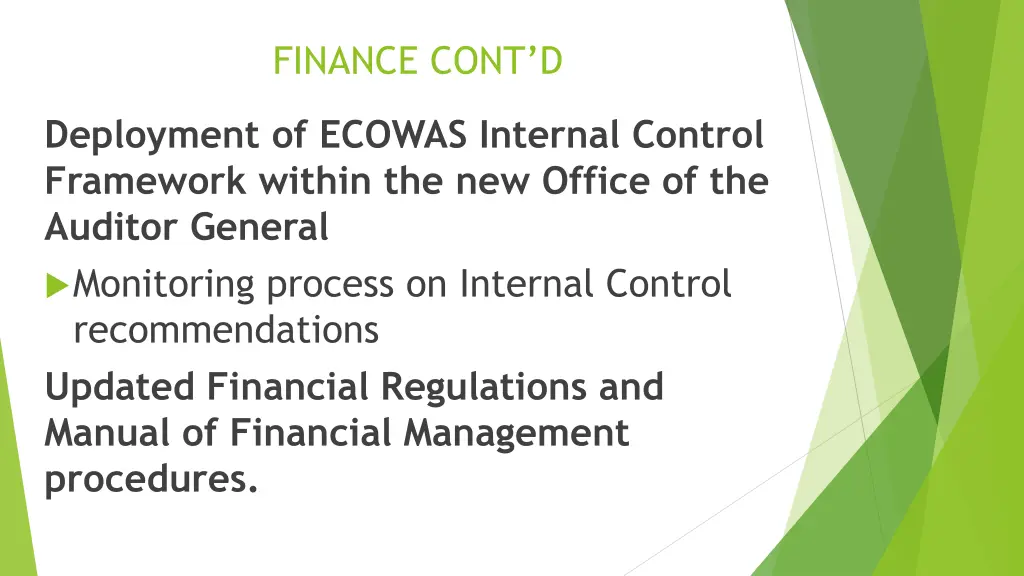 finance cont d