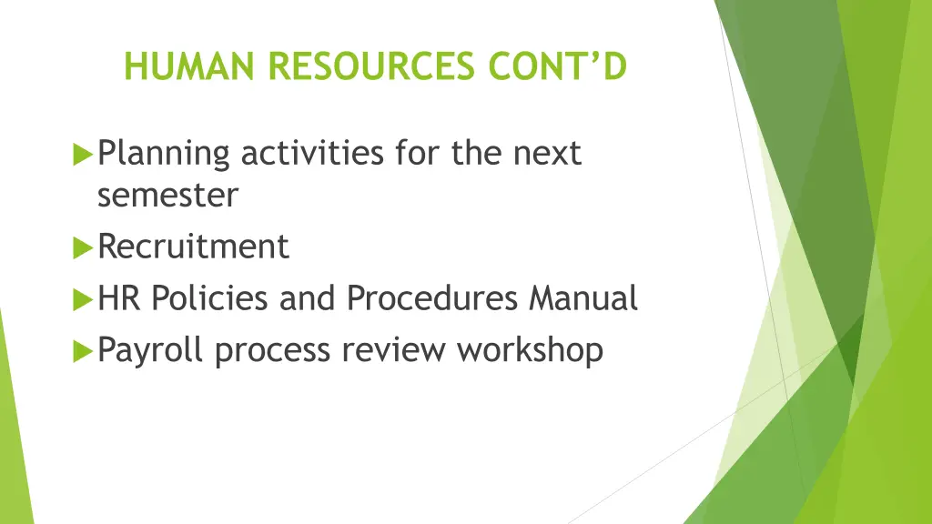 human resources cont d