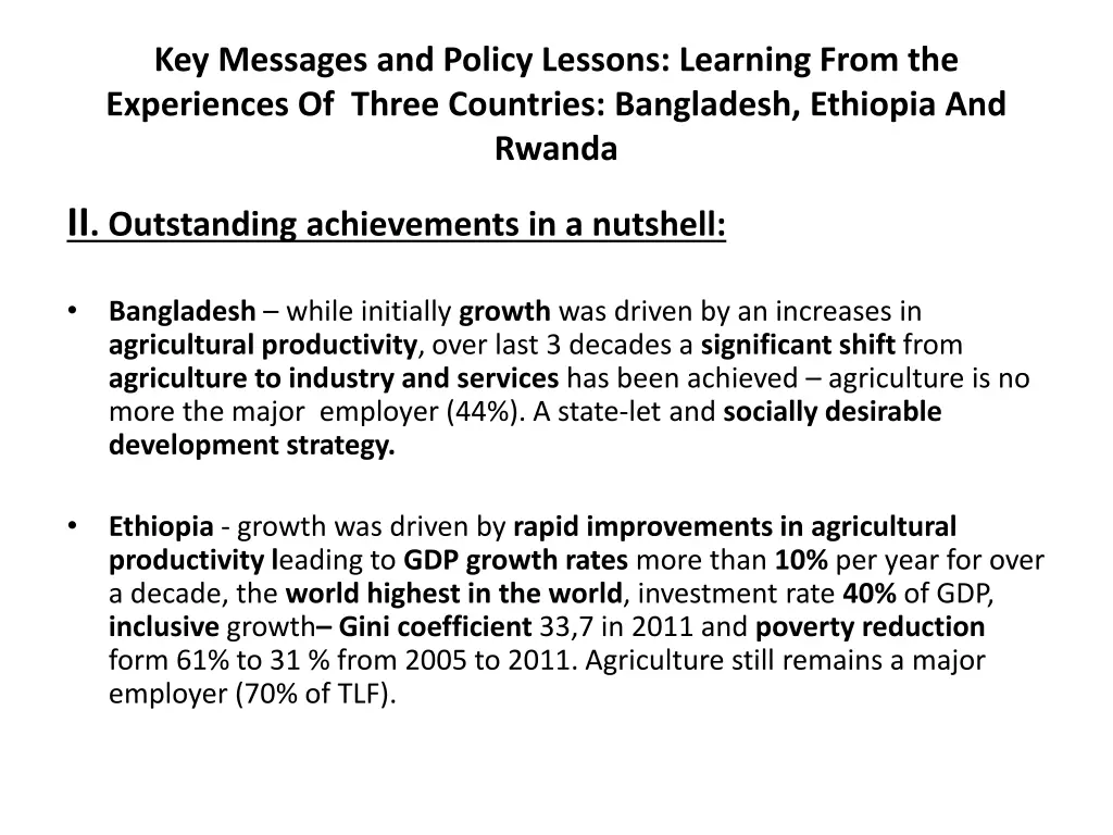 key messages and policy lessons learning from 1