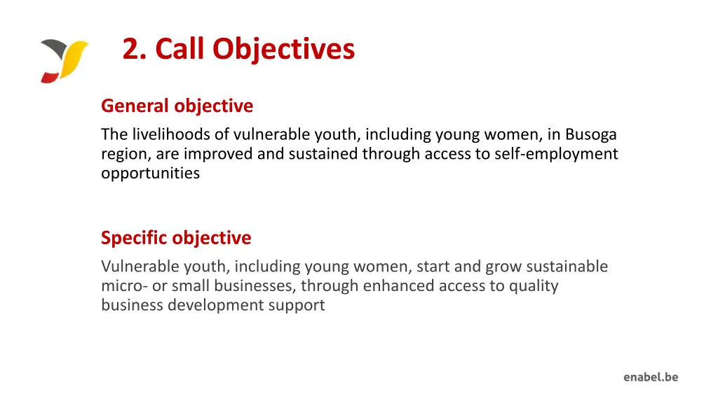 2 call objectives