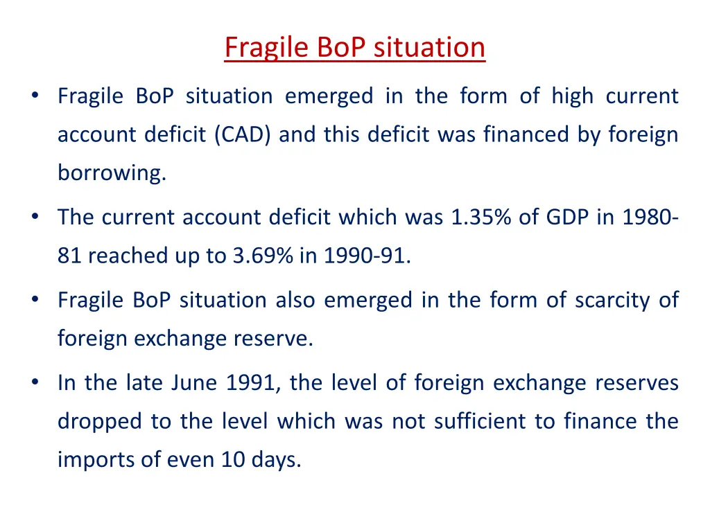 fragile bop situation