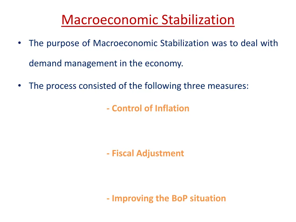 macroeconomic stabilization