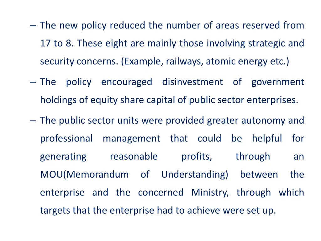 the new policy reduced the number of areas