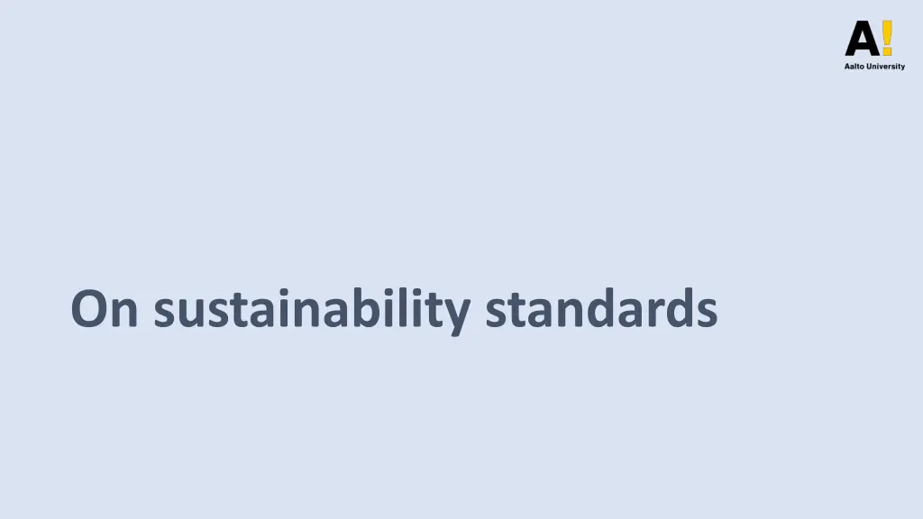 on sustainability standards