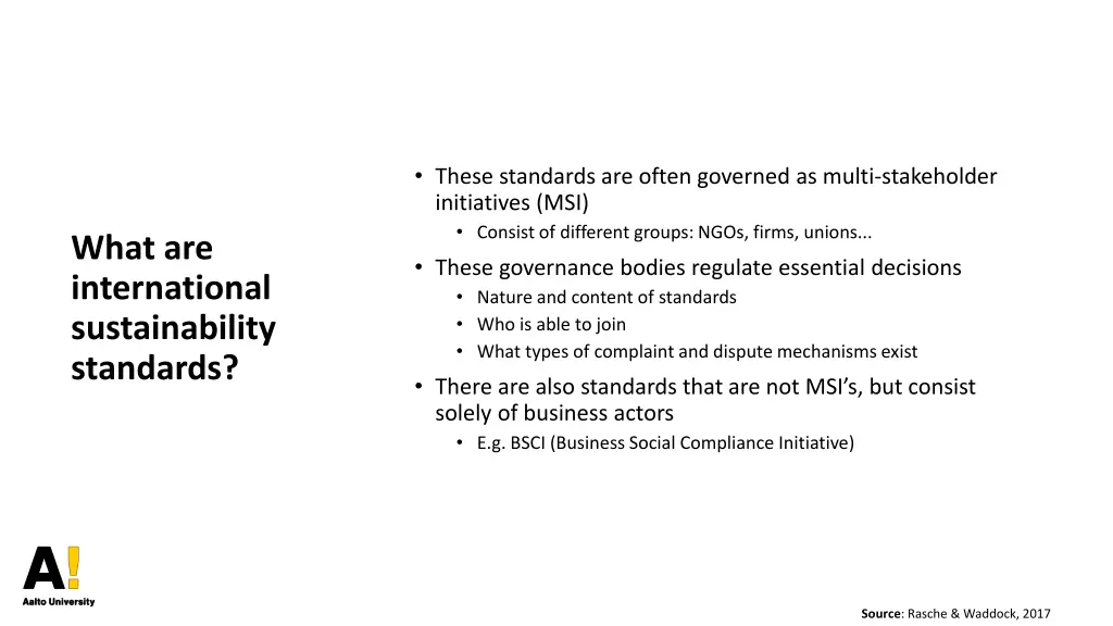 these standards are often governed as multi