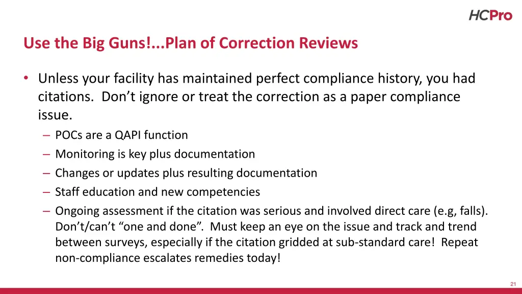 use the big guns plan of correction reviews