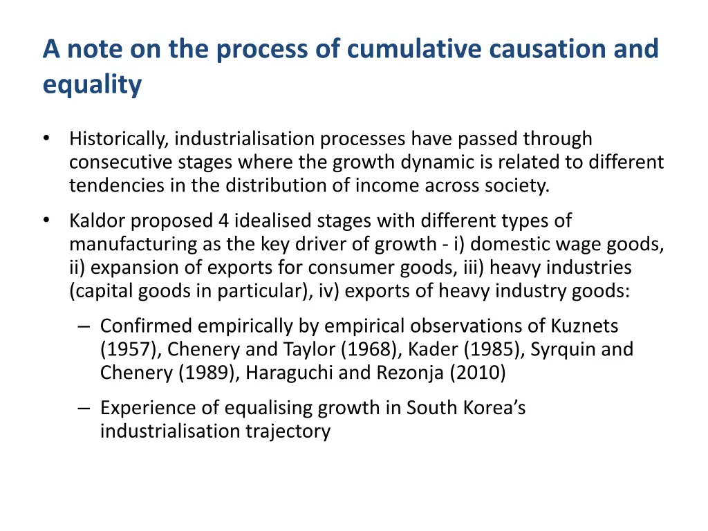 a note on the process of cumulative causation