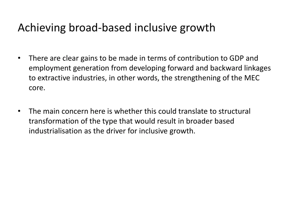 achieving broad based inclusive growth