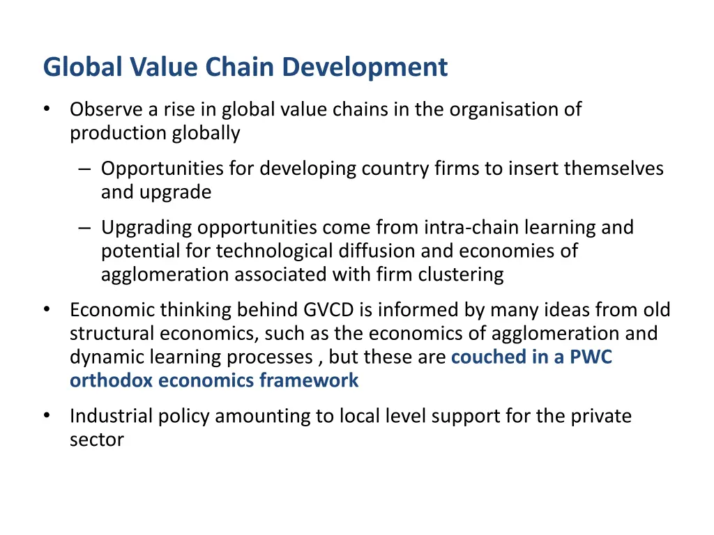 global value chain development