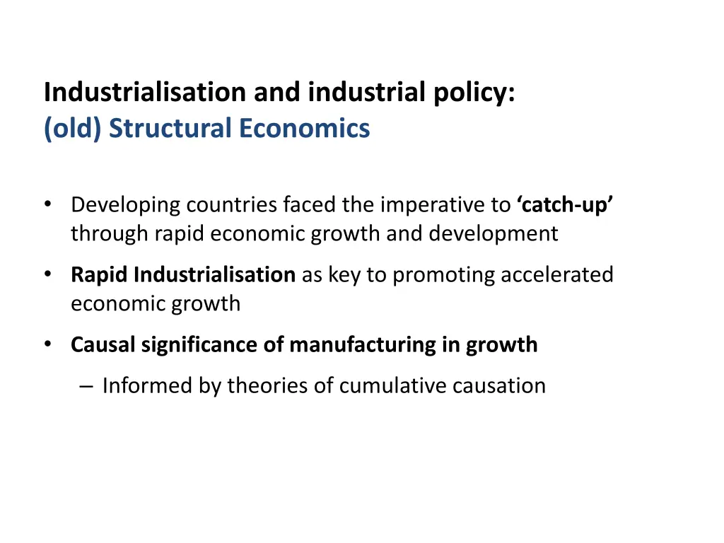 industrialisation and industrial policy