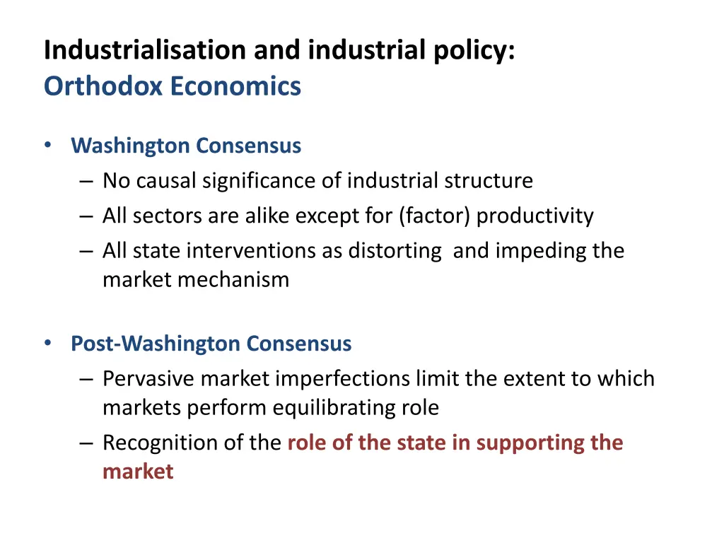 industrialisation and industrial policy orthodox