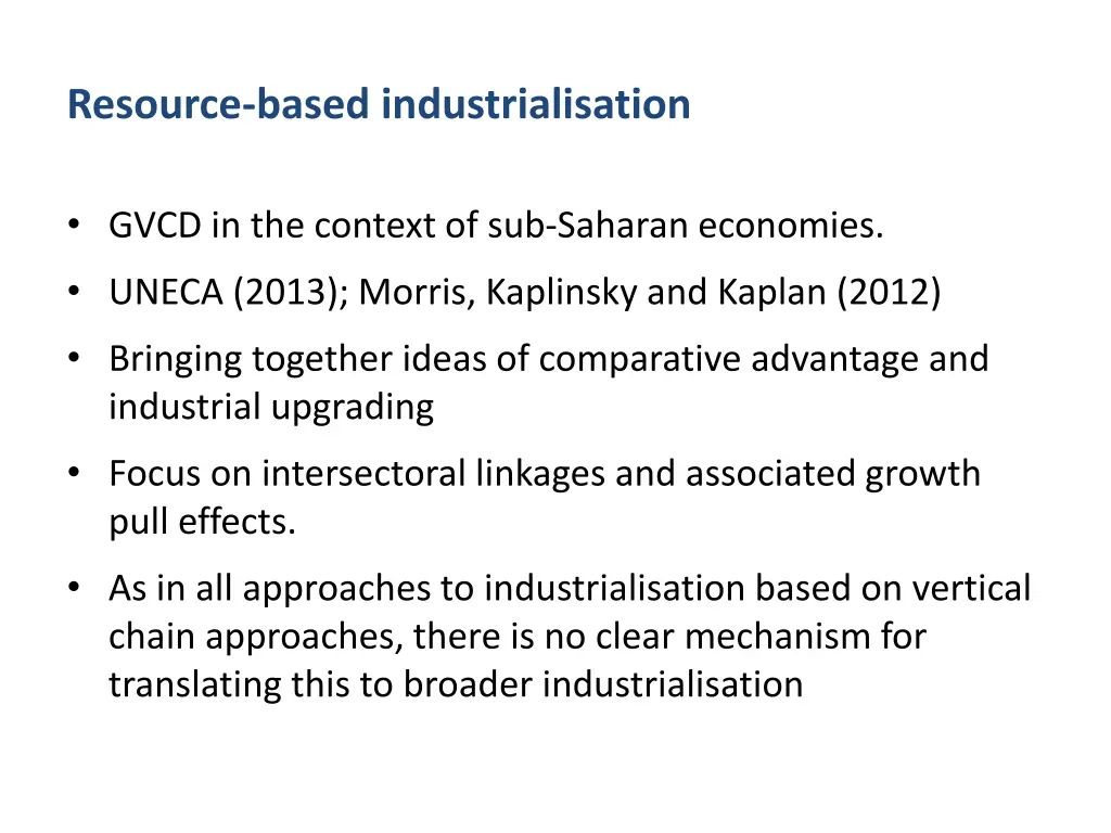 resource based industrialisation