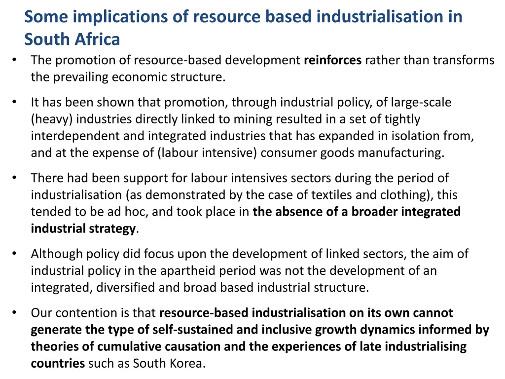 some implications of resource based