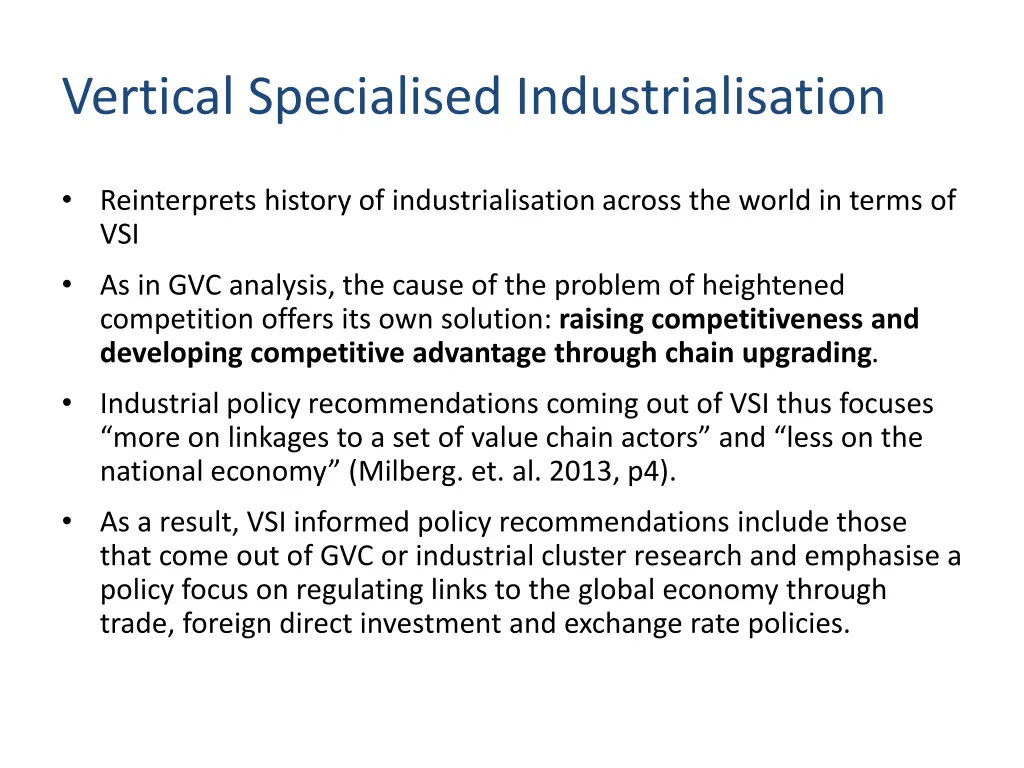 vertical specialised industrialisation