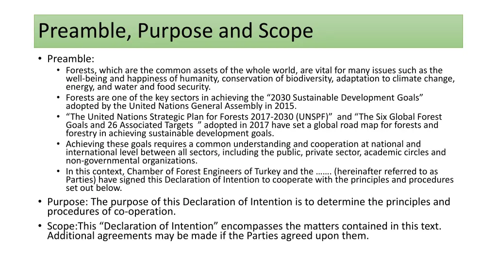 preamble purpose and scope