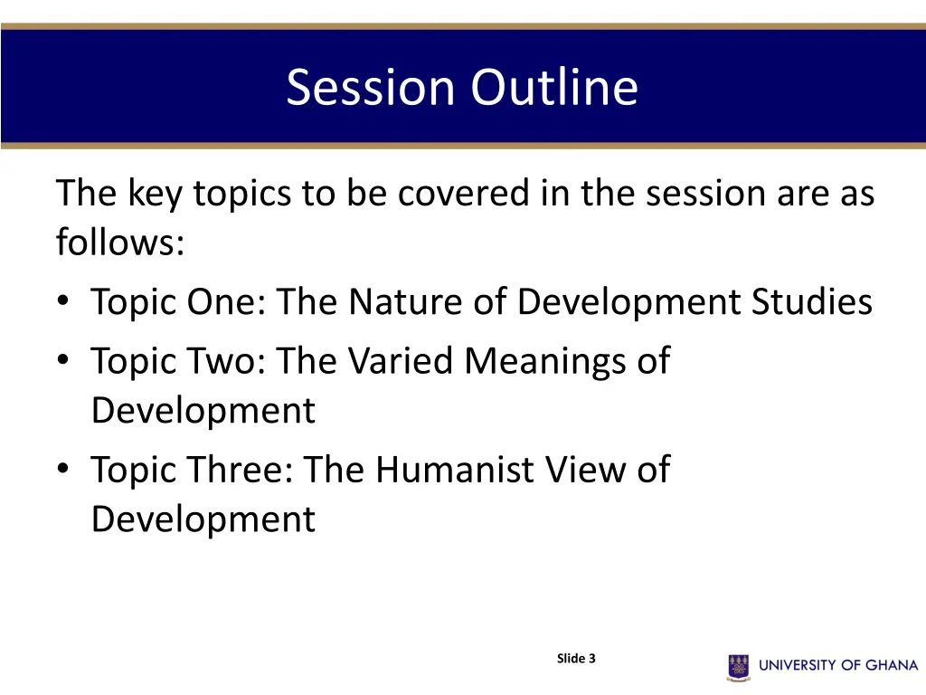 session outline