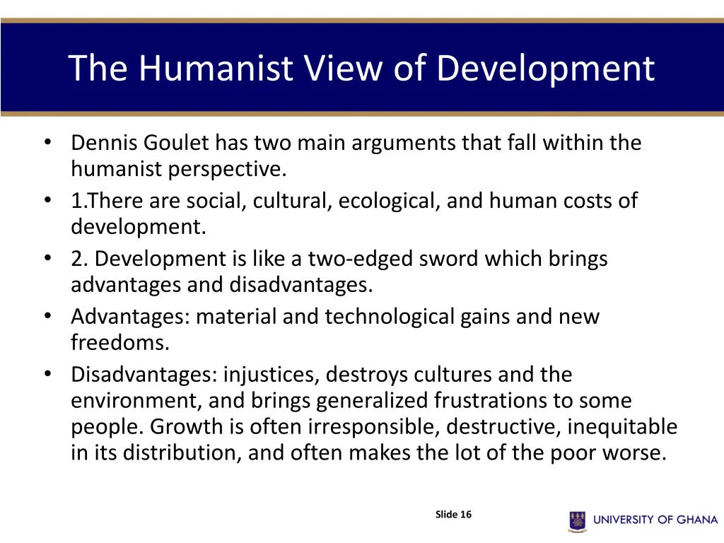 the humanist view of development 1