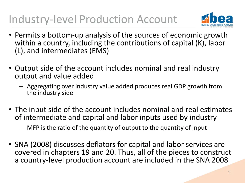 industry level production account
