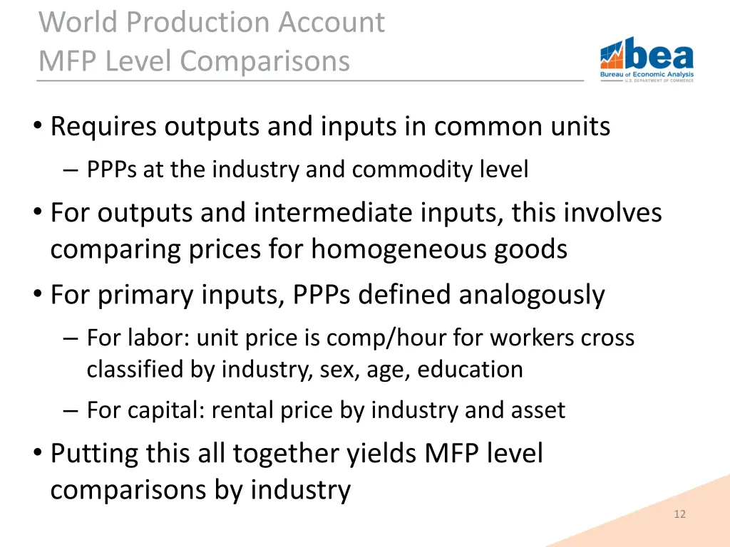 world production account mfp level comparisons