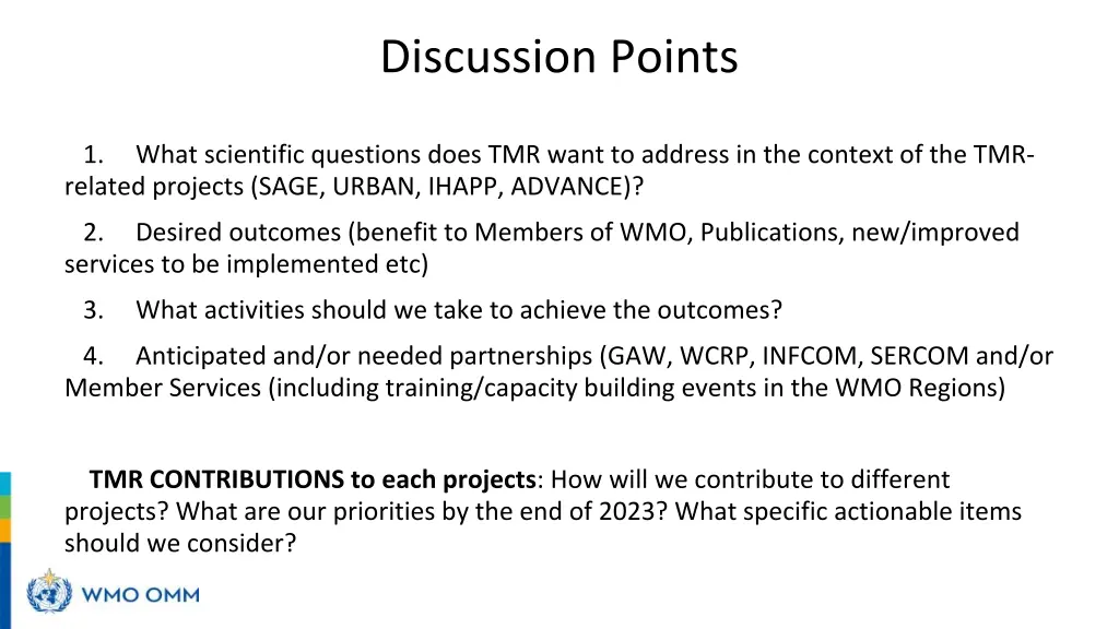 discussion points