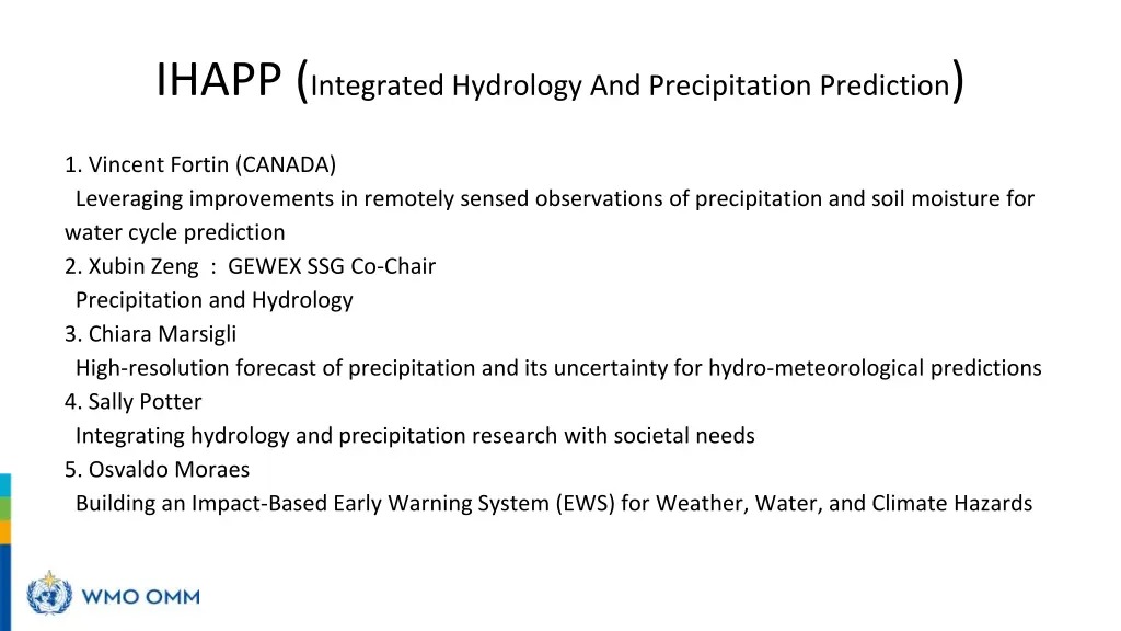 ihapp integrated hydrology and precipitation