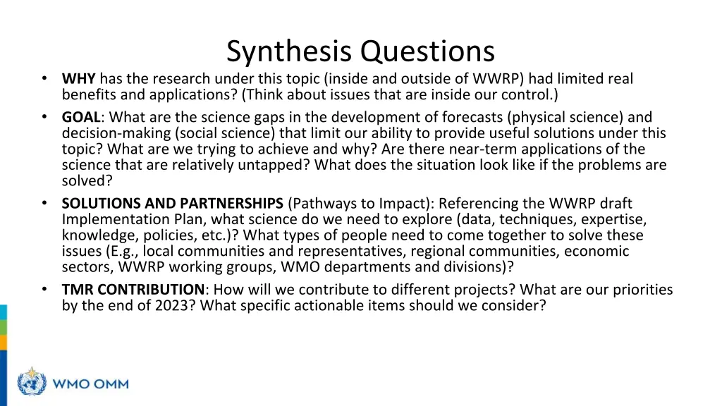 synthesis questions