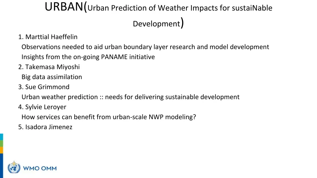 urban urban prediction of weather impacts