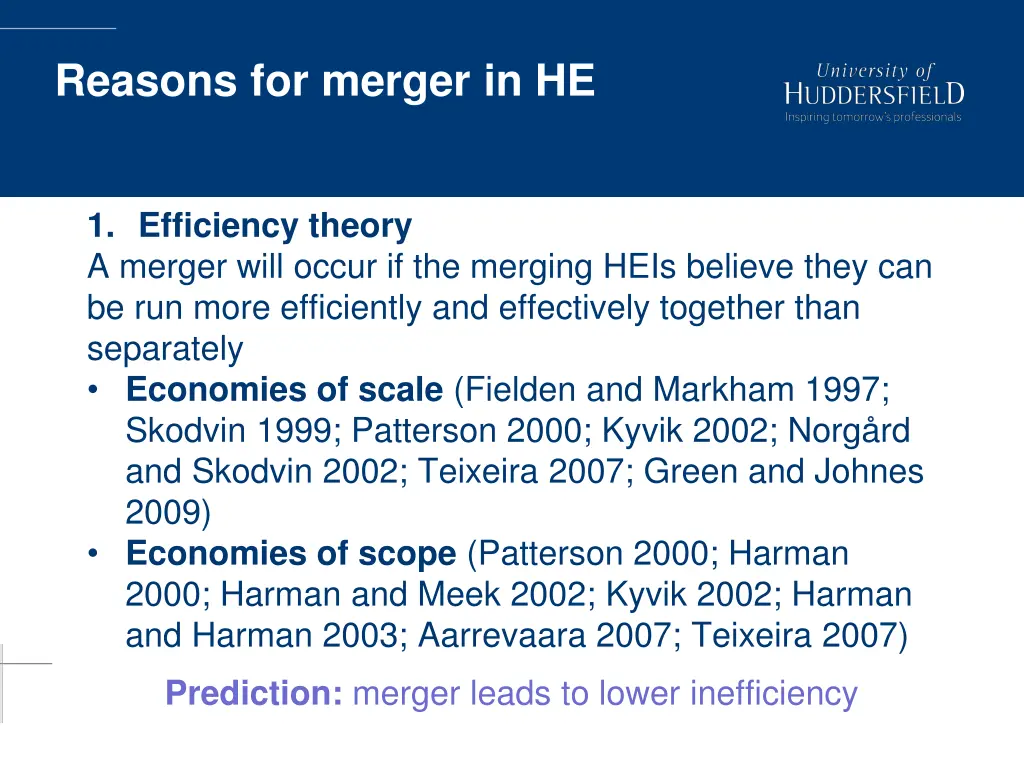 reasons for merger in he