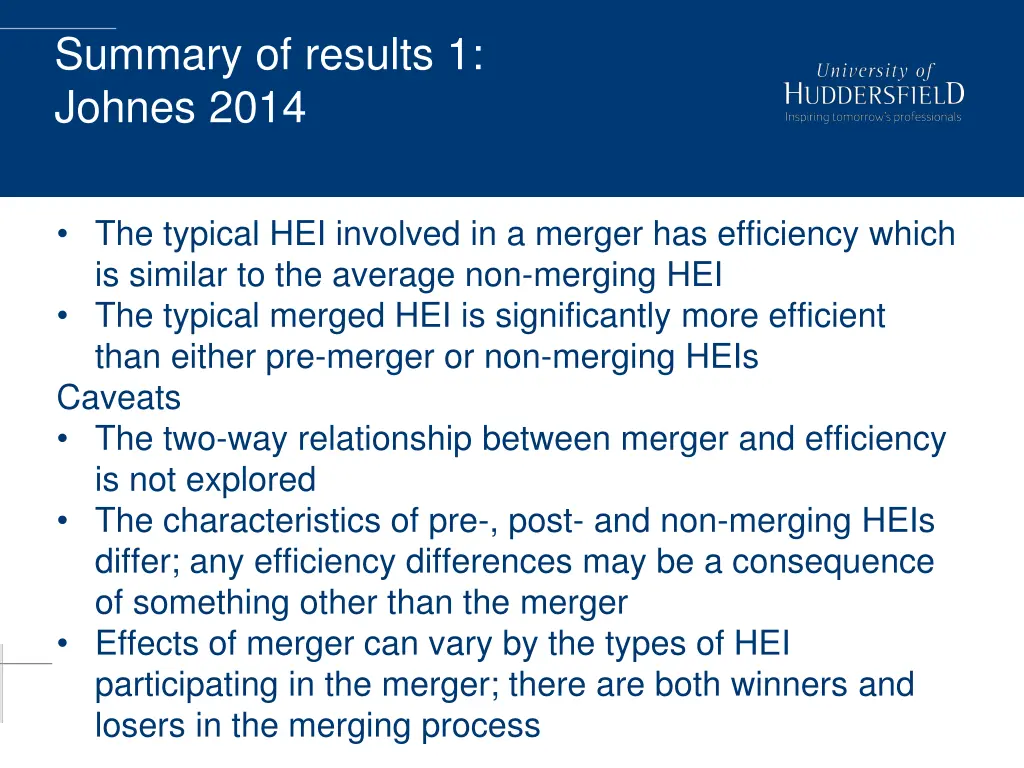 summary of results 1 johnes 2014 2