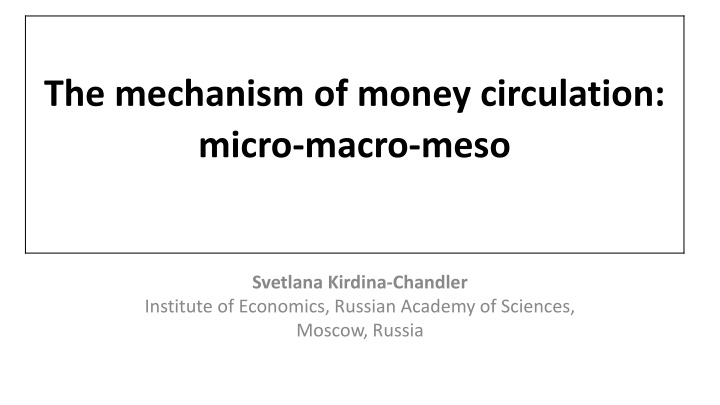 the mechanism of money circulation micro macro