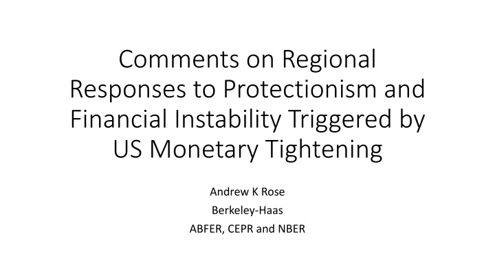 comments on regional responses to protectionism